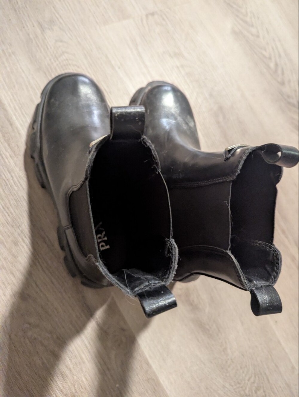Prada Black Leather Chelsea-Style Chukka Boots